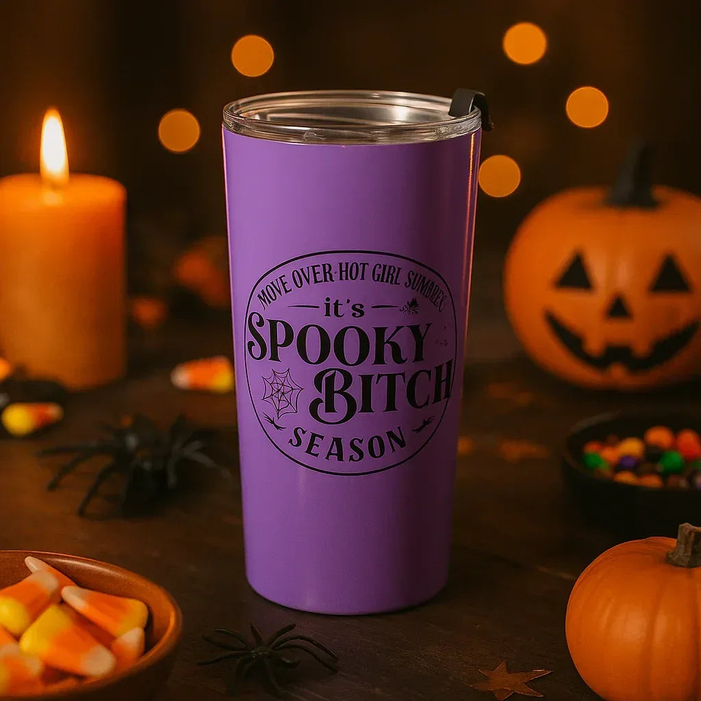 20oz Fishing tumbler Its Spooky B*tch Seaspn - Just Chilling Inc.
