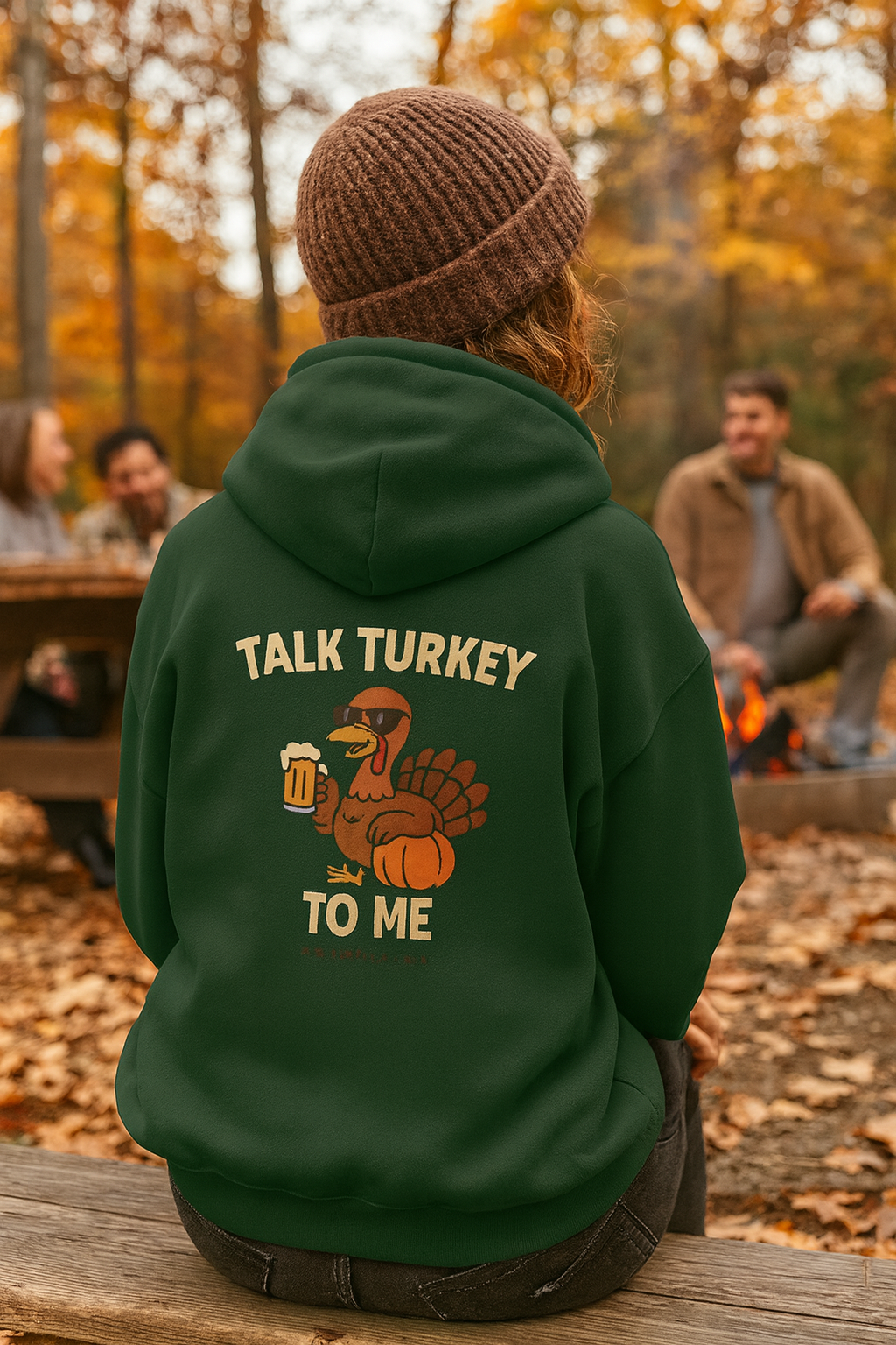 Thanksgiving Hoodie – Cozy Fall Turkey Sweatshirt With Adjustable Hood & Embroidery