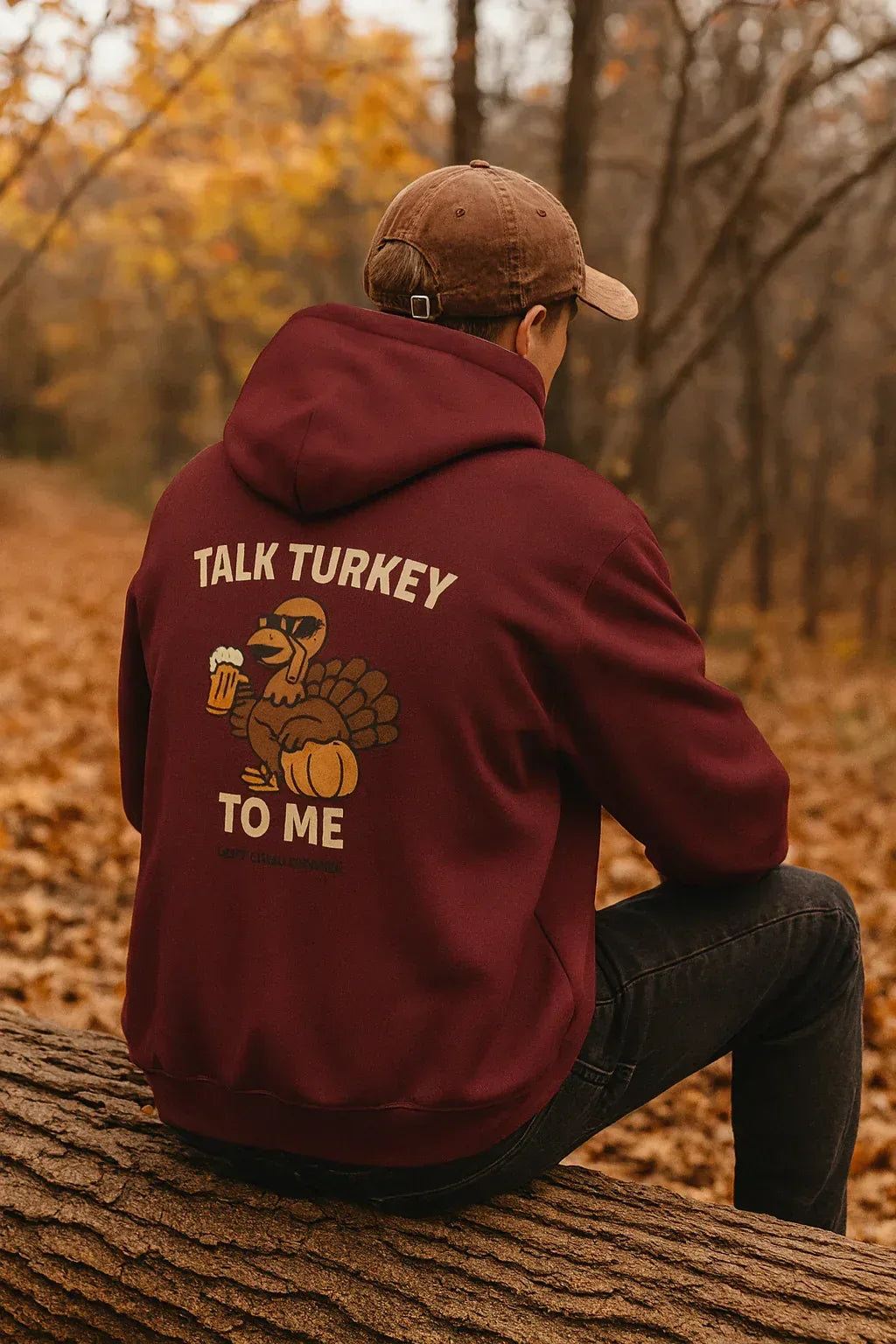 Thanksgiving Hoodie – Cozy Fall Turkey Sweatshirt With Adjustable Hood & Embroidery - Just Chilling Inc.