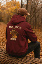 Thanksgiving Hoodie – Cozy Fall Turkey Sweatshirt With Adjustable Hood & Embroidery - Just Chilling Inc.
