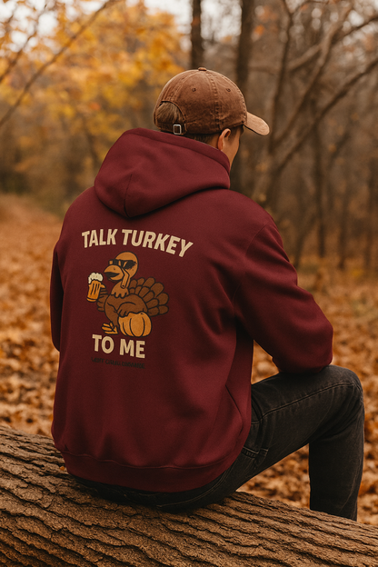 Thanksgiving Hoodie – Cozy Fall Turkey Sweatshirt With Adjustable Hood & Embroidery