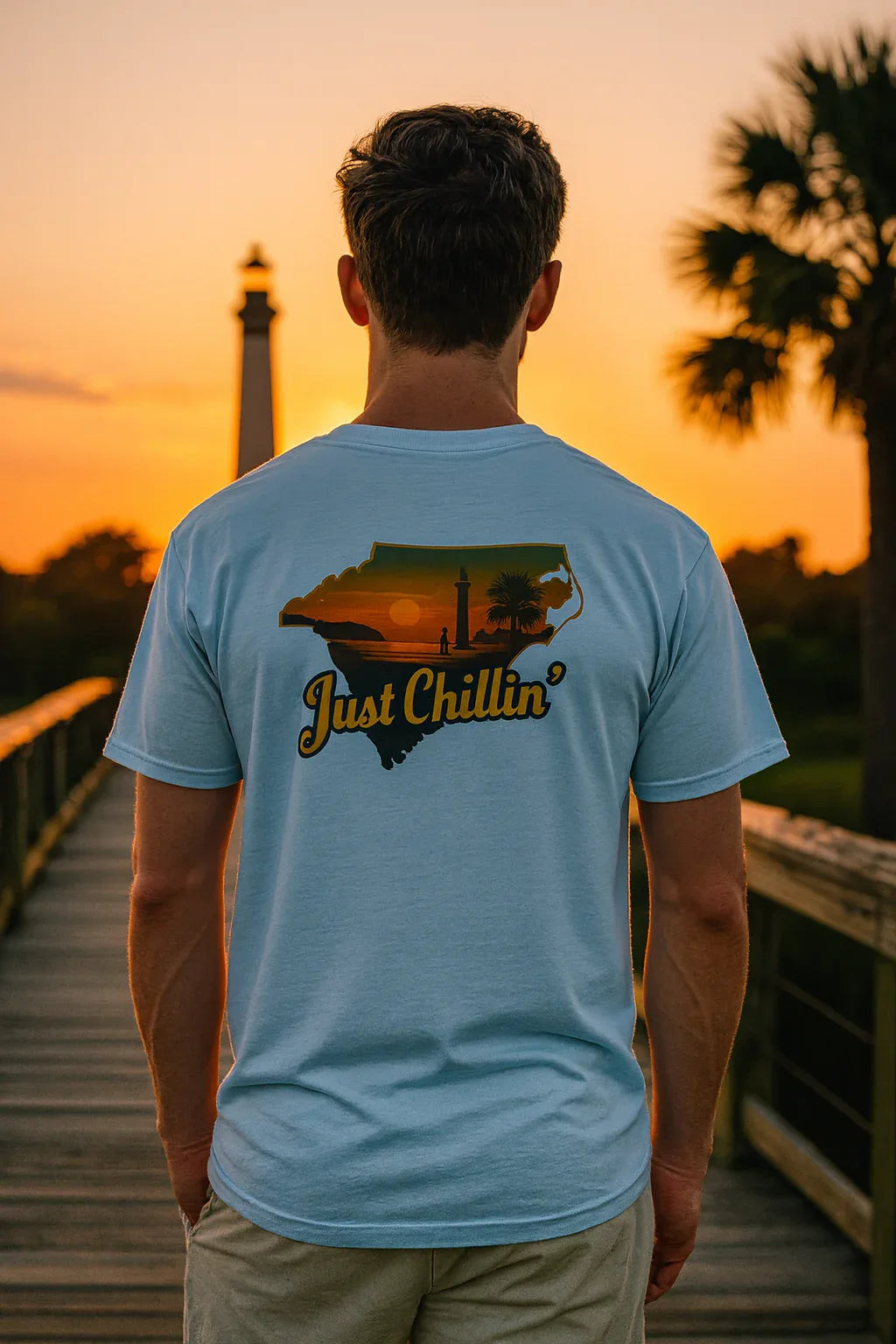 South Carolina Sunset Tee – Soft Vintage Cotton Shirt | Relaxed Fit Unisex - Just Chilling Inc.