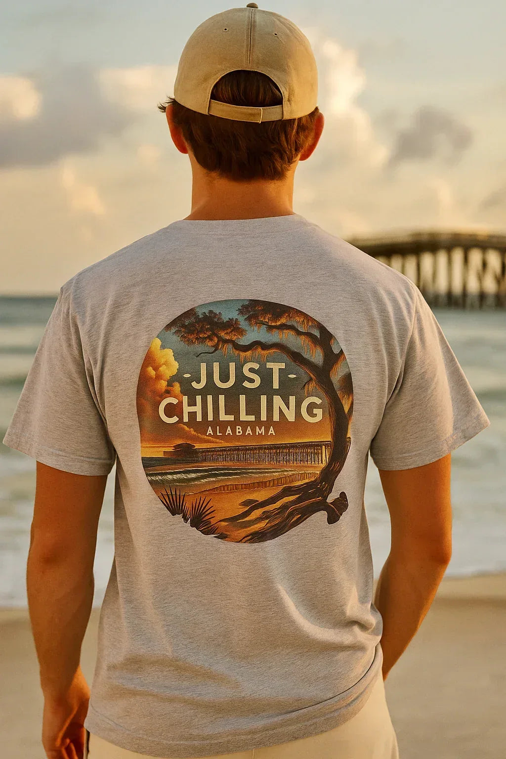 Garment Dyed Tee – Unisex Cotton Shirt With Alabama Outdoors Design - Just Chilling Inc.