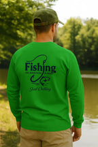 Cotton Long Sleeve Tee - Unisex Classic Fit Fishing Shirt With Durable Seams - Just Chilling Inc.