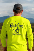 Cotton Long Sleeve Tee - Unisex Classic Fit Fishing Shirt With Durable Seams - Just Chilling Inc.