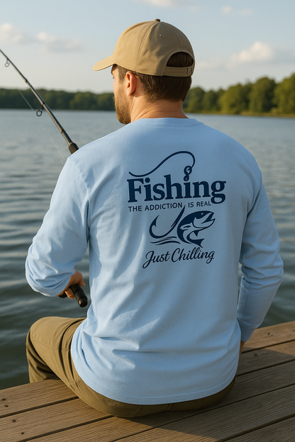 Cotton Long Sleeve Tee - Unisex Classic Fit Fishing Shirt With Durable Seams