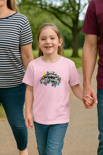 Autism Awareness Shirt Youth T-Shirt - Think Differently Cotton Tee For Kids