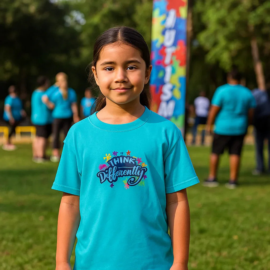 Autism Awareness Shirt Youth T-Shirt - Think Differently Cotton Tee For Kids - Just Chilling Inc.