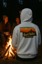 Nebraska Hoodie – Retro Sunset State Pride Sweatshirt | Cozy Cotton Blend Pullover - Just Chilling Inc.