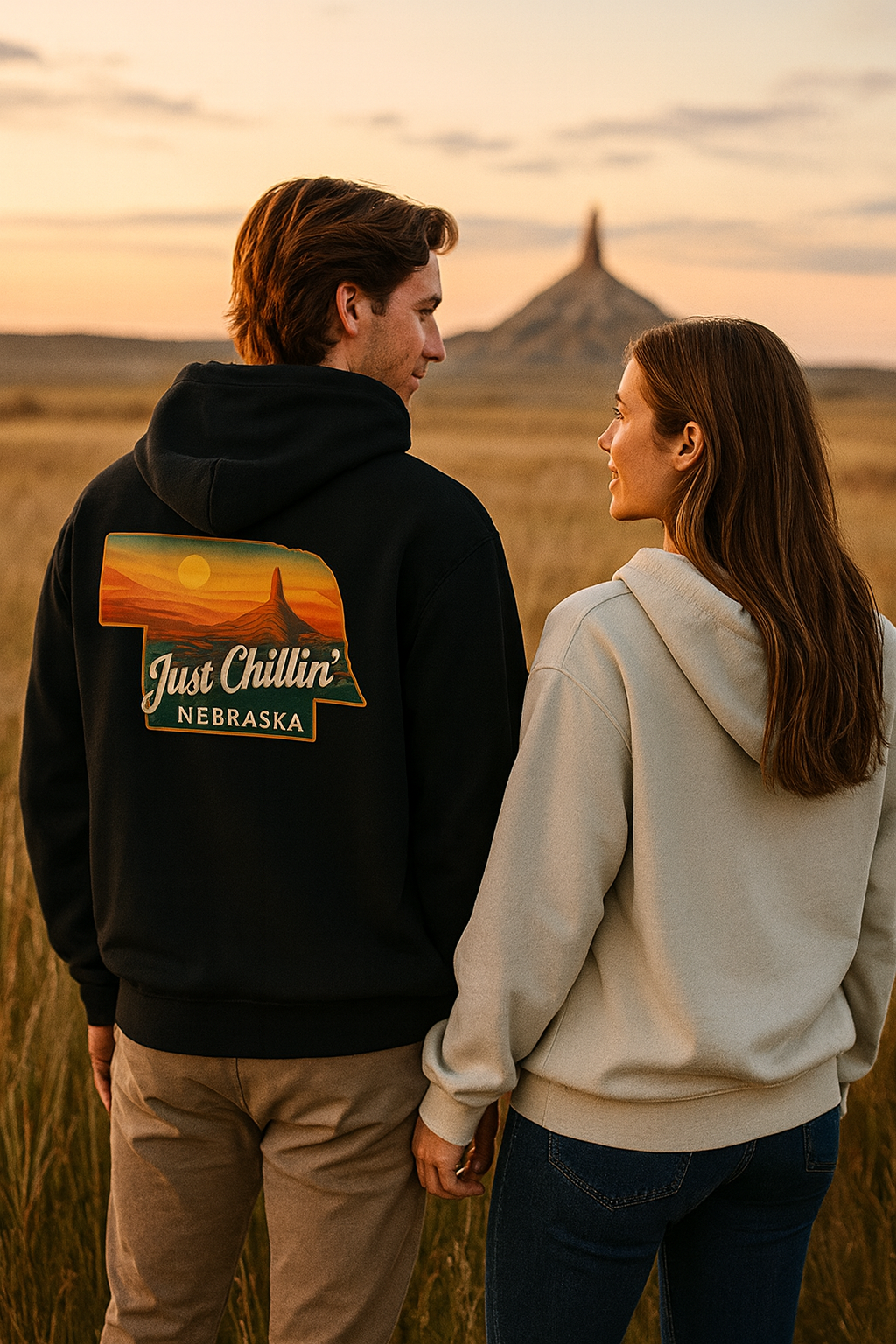Nebraska Hoodie – Retro Sunset State Pride Sweatshirt | Cozy Cotton Blend Pullover