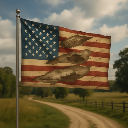 Torn American Flag - Hidden Battles Patriotic Wall Art
