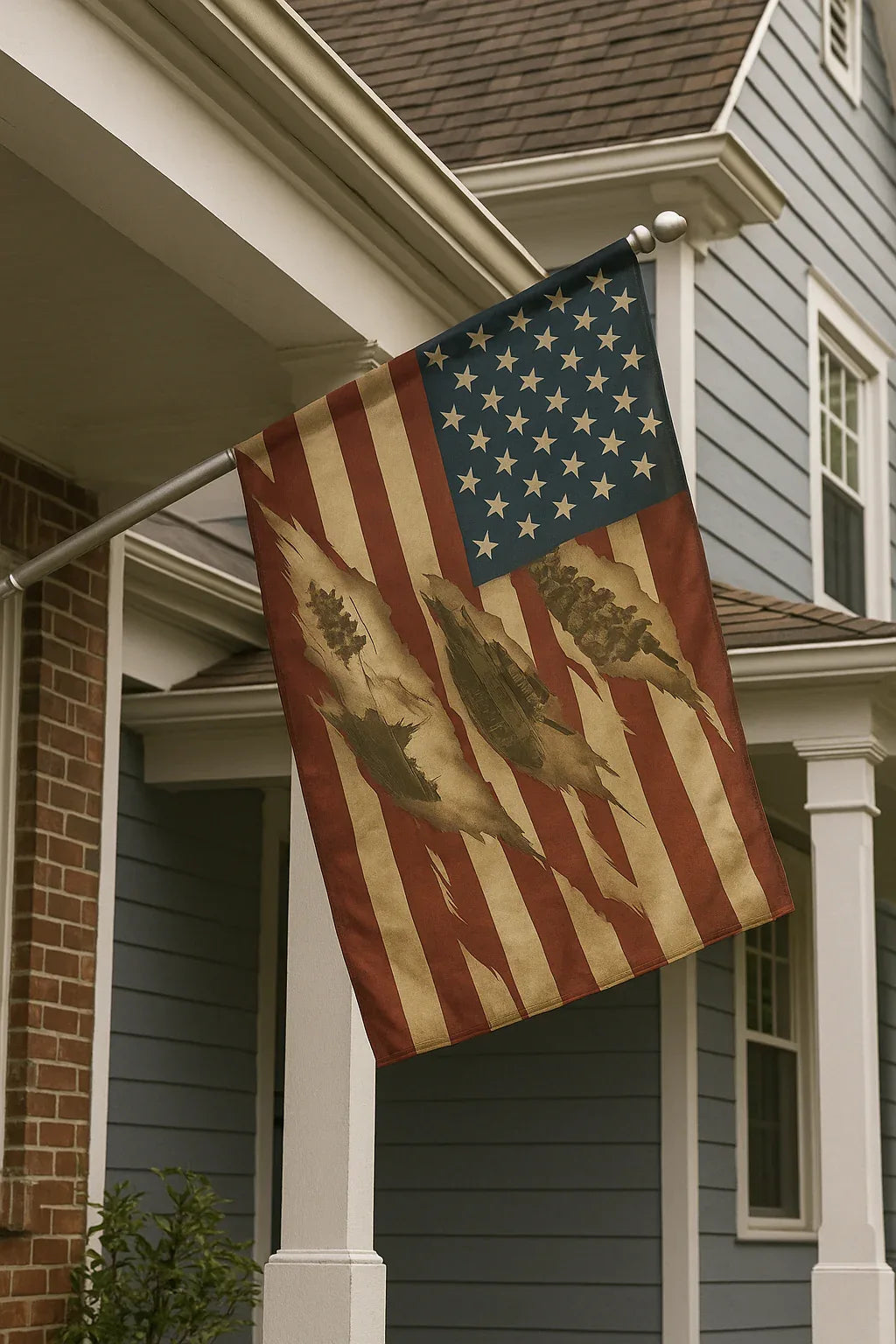 Torn American Flag - Hidden Battles Patriotic Wall Art - Just Chilling Inc.