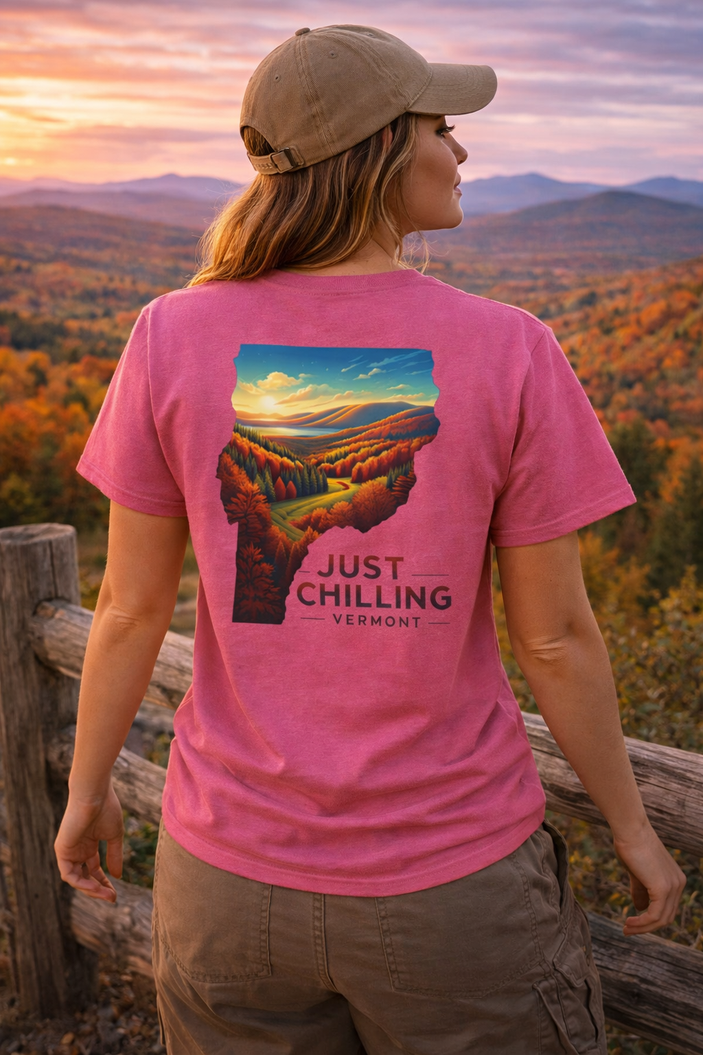 Just Chilling Unisex Softstyle T-Shirt, Casual Tee, Summer Wear, Vermont Graphic Tee, Relaxed Fit Shirt, Outdoor Adventure Top
