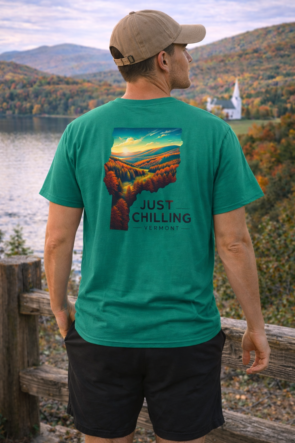Just Chilling Unisex Softstyle T-Shirt, Casual Tee, Summer Wear, Vermont Graphic Tee, Relaxed Fit Shirt, Outdoor Adventure Top