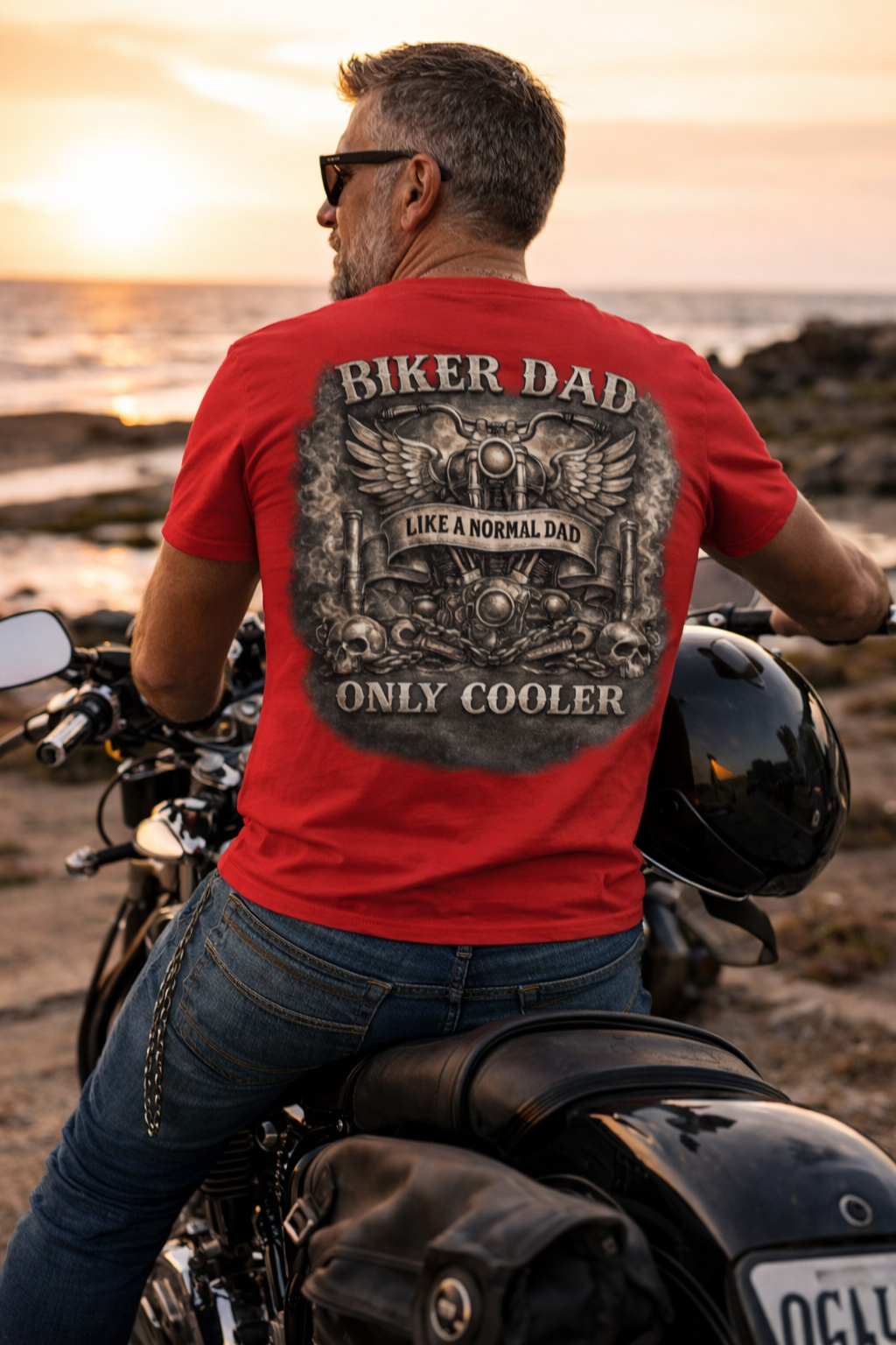 Biker Dads Are Cooler Tee — 'Just Chilling' Dad Motorcycle T-Shirt