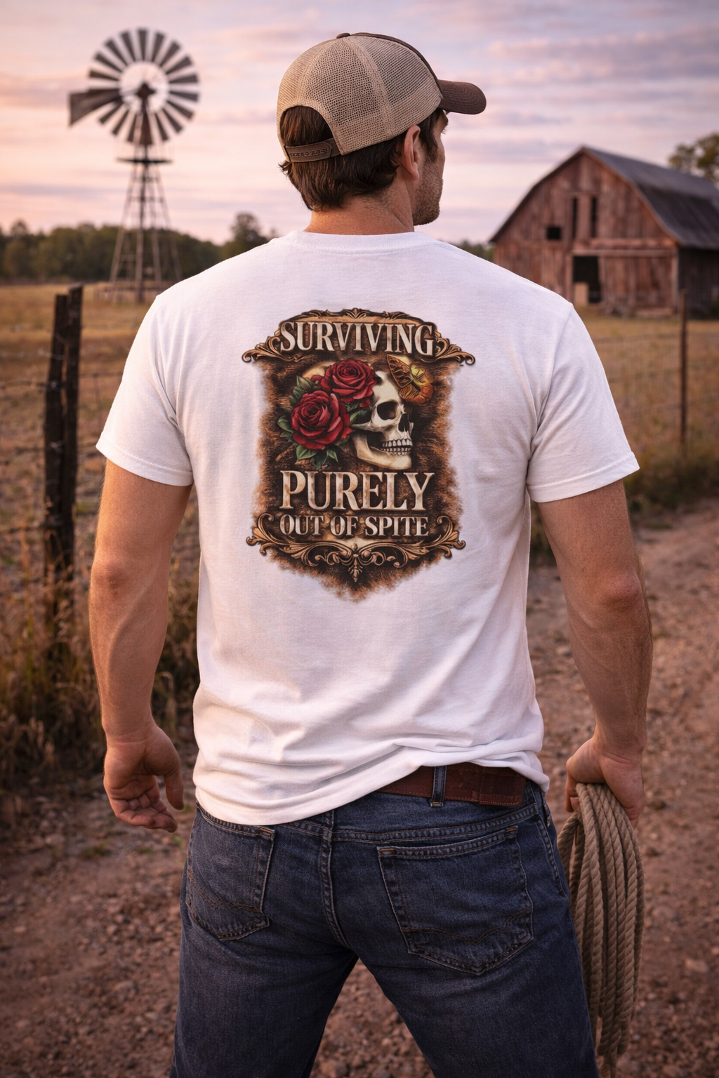 Just Chilling Out, Surviving Out of Spite Tee — Women's Relaxed Vibe Graphic T-Shirt