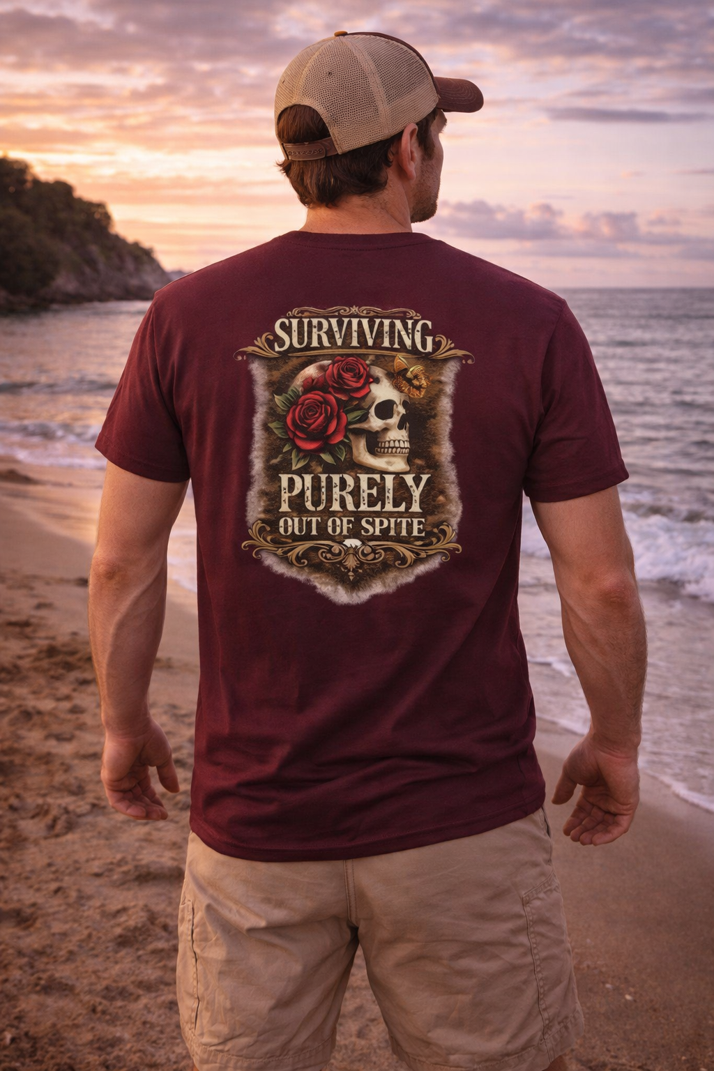 Just Chilling Out, Surviving Out of Spite Tee — Women's Relaxed Vibe Graphic T-Shirt