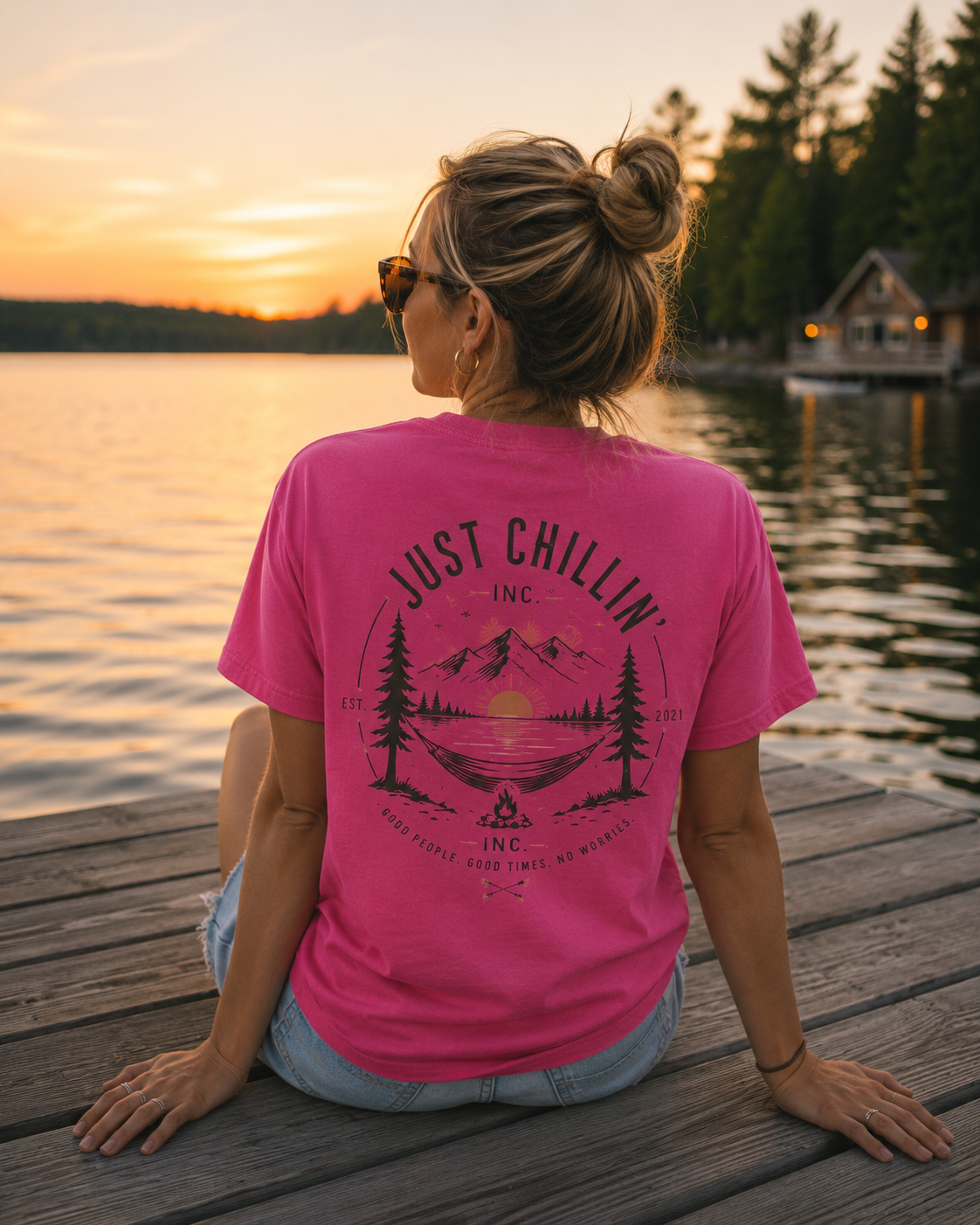 Just Chillin' Inc. Campfire Gathering T-Shirt | Outdoor Tee