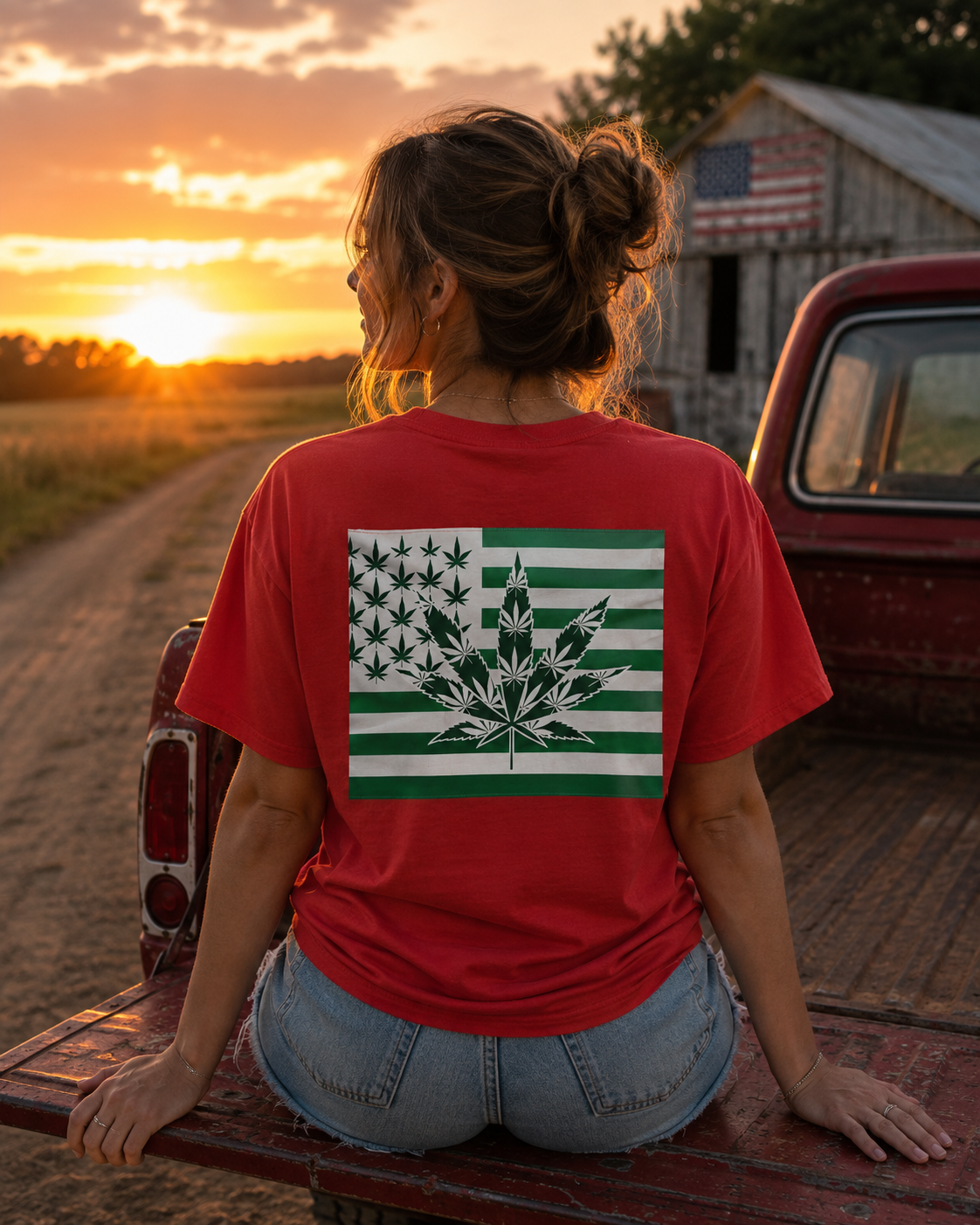 Unisex Heavy Cotton Tee cannabis all-star and flag tee
