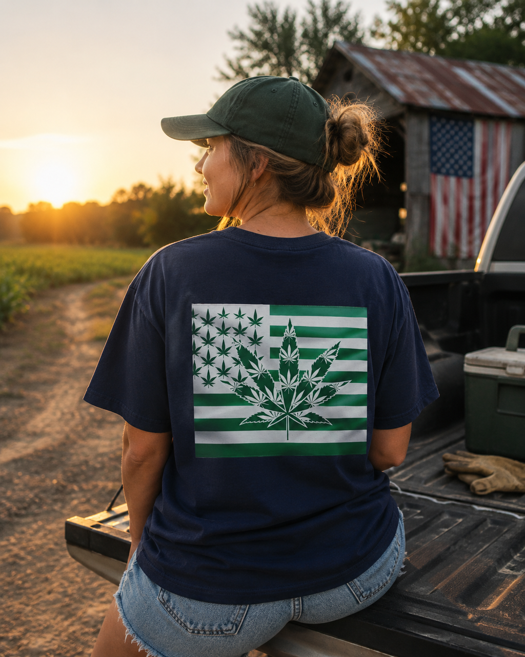 Unisex Heavy Cotton Tee cannabis all-star and flag tee