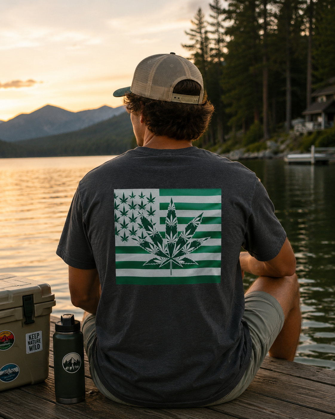 Unisex Heavy Cotton Tee cannabis all-star and flag tee