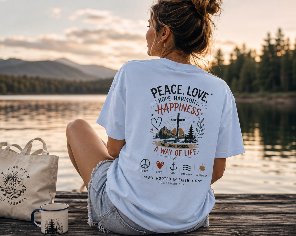 Just Chilling T-Shirt - Peace Love Happiness Tee