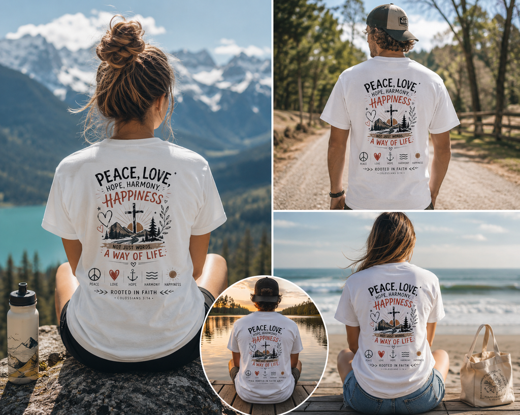 Just Chilling T-Shirt - Peace Love Happiness Tee