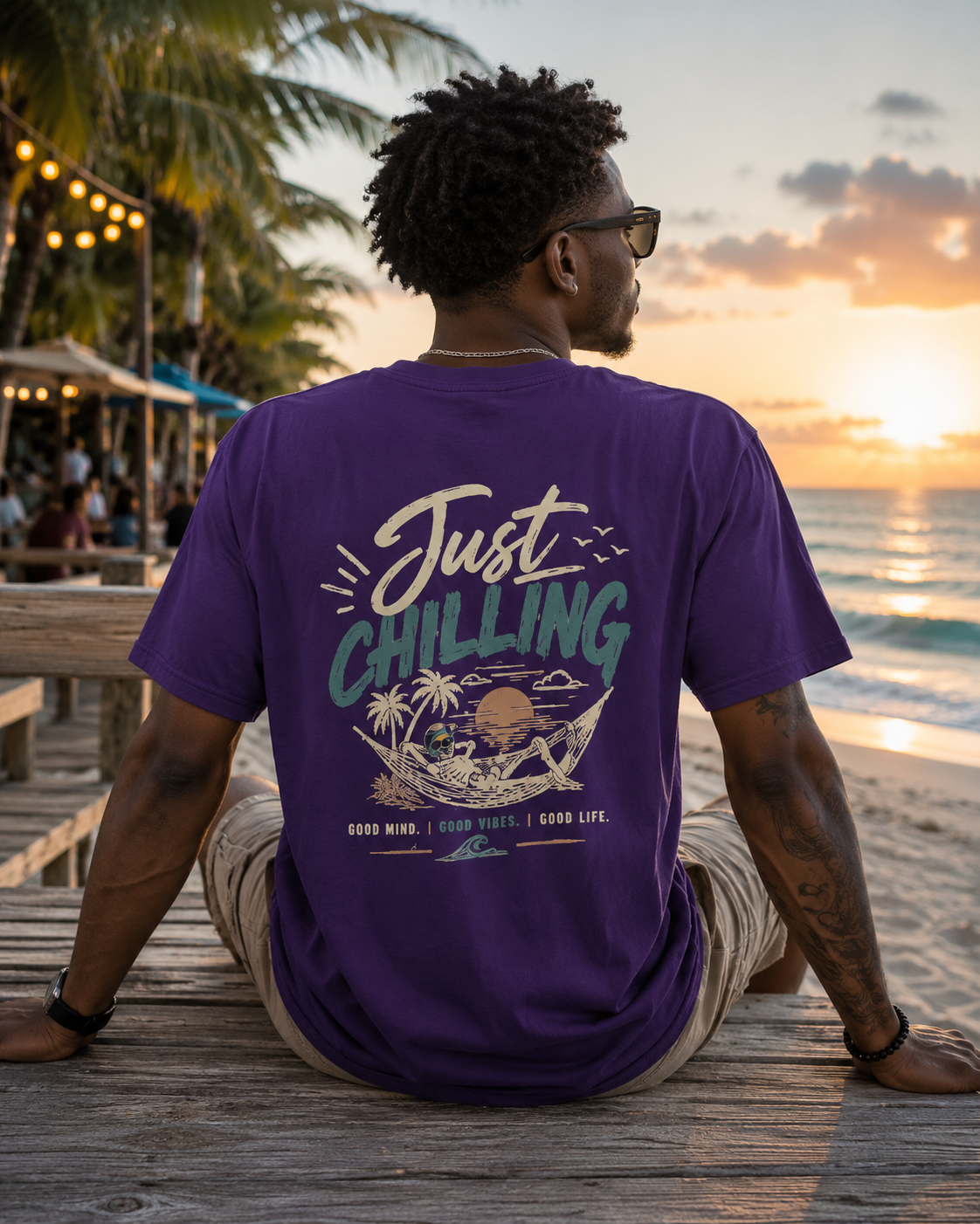 Just Chilling T-Shirt — Retro Beach Graphic Tee