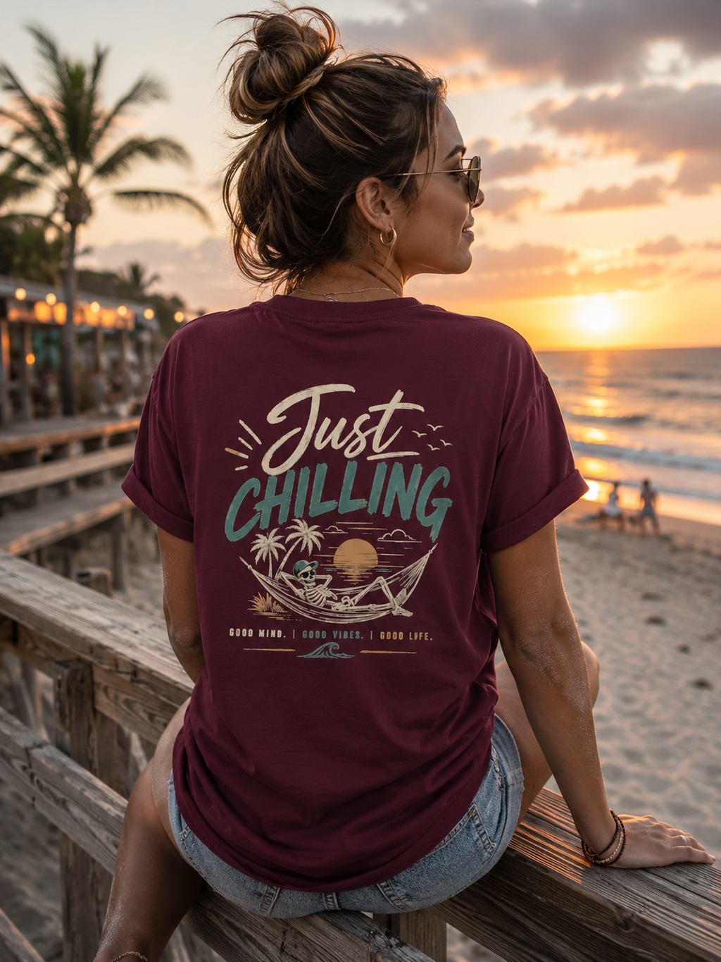 Just Chilling T-Shirt — Retro Beach Graphic Tee