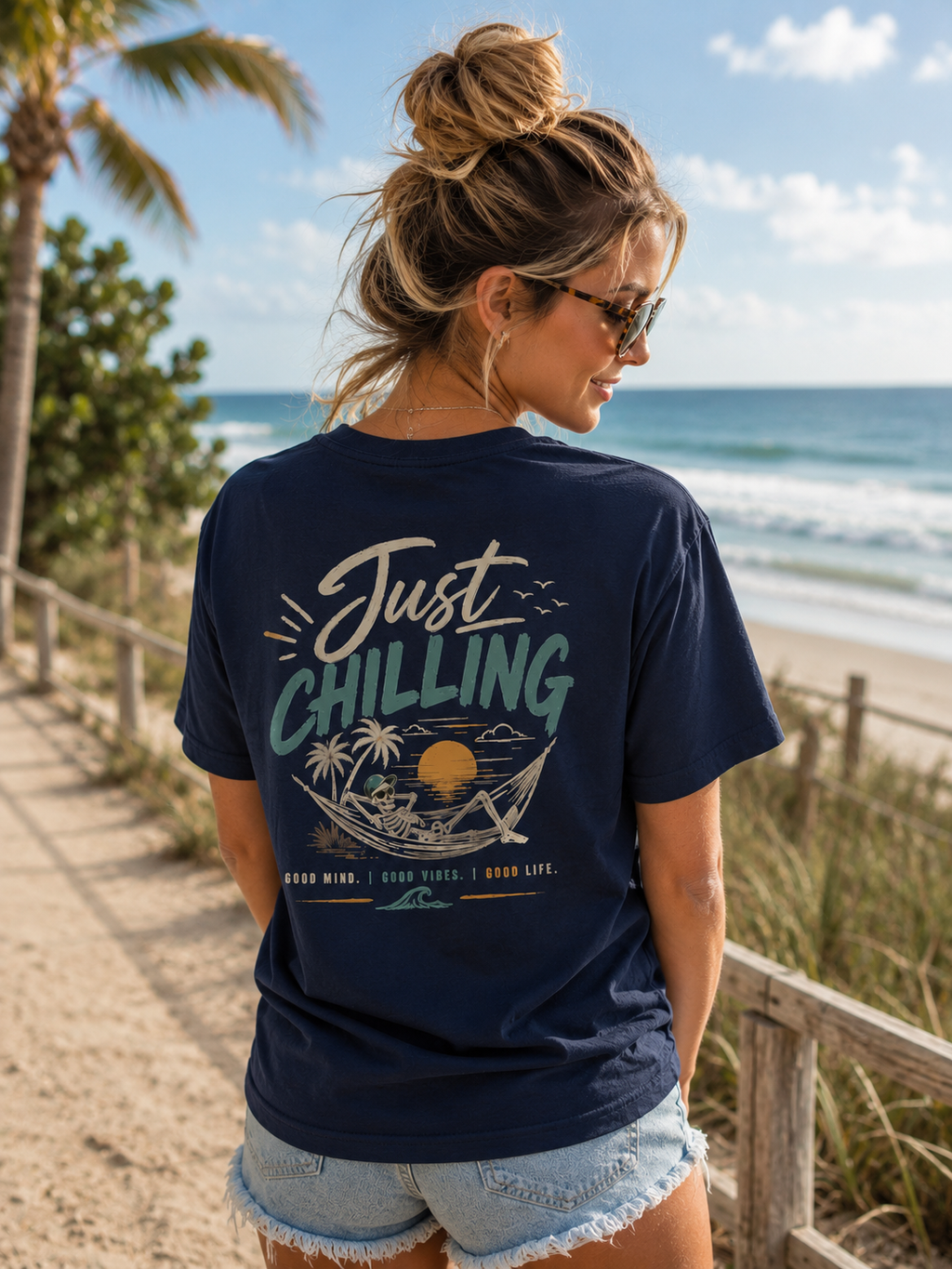 Just Chilling T-Shirt — Retro Beach Graphic Tee