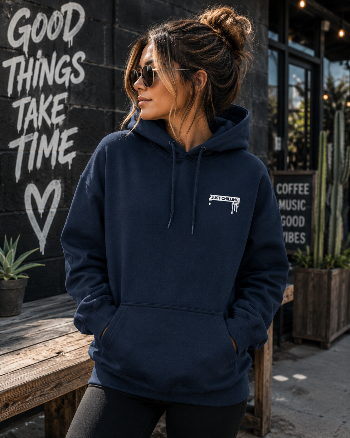 Three-Panel Fleece Hoodie mama rocking her dark side