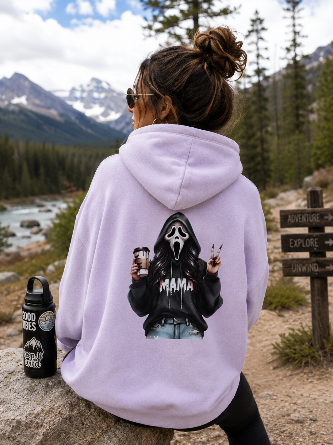 Three-Panel Fleece Hoodie mama rocking her dark side