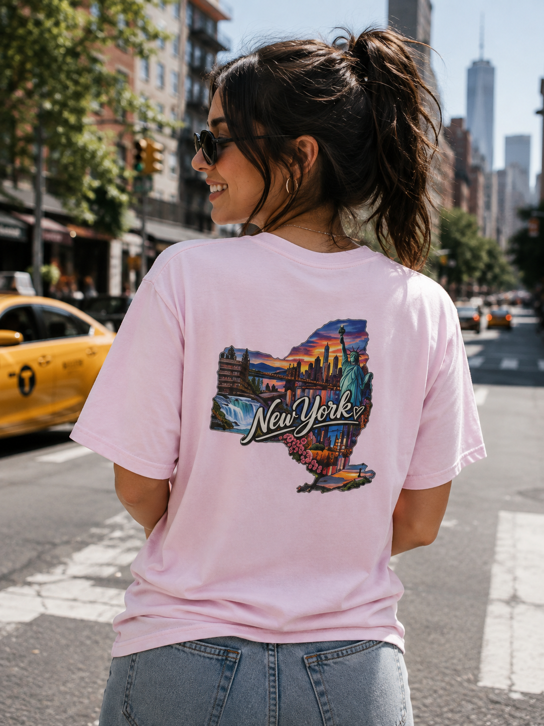 New York State Graphic Tee — Vintage Scenic Map Design