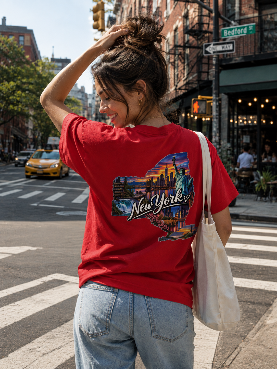 New York State Graphic Tee — Vintage Scenic Map Design