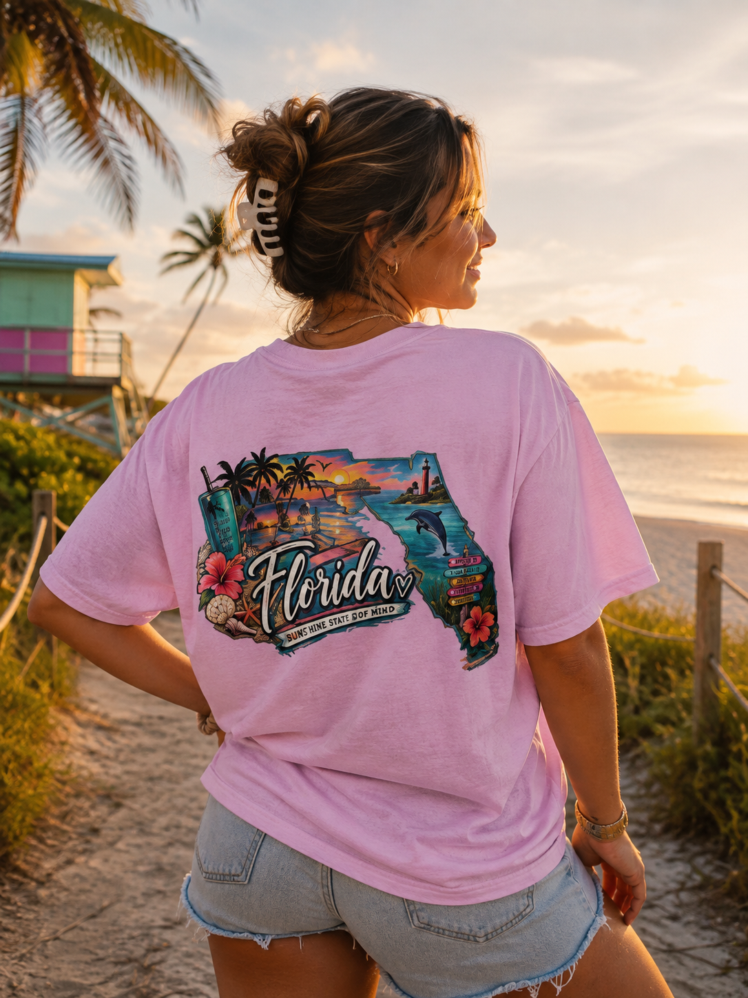 Florida Vintage Map T‑Shirt — Retro Beach State Graphic Tee