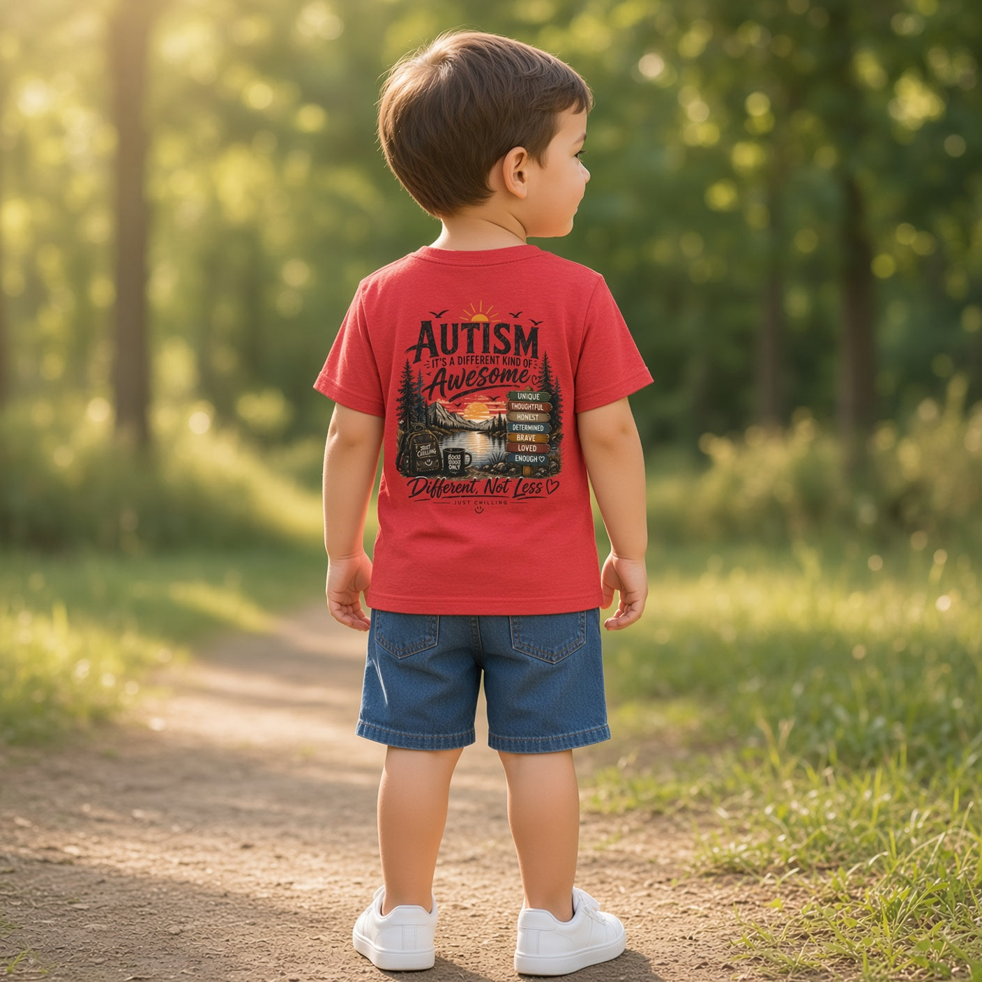 Toddler Tee — "Autism is Awesome" Campfire Adventure Kids Shirt