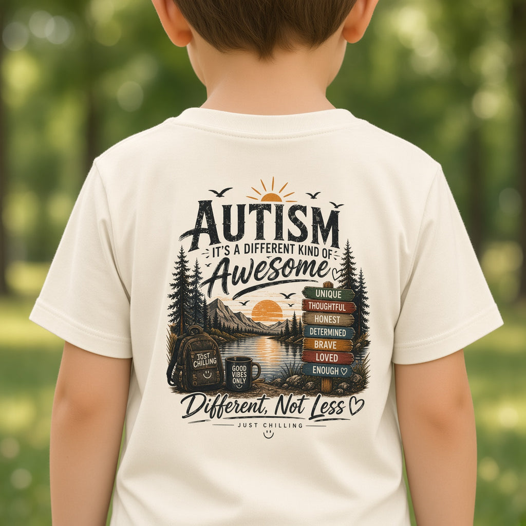 Toddler Tee — "Autism is Awesome" Campfire Adventure Kids Shirt