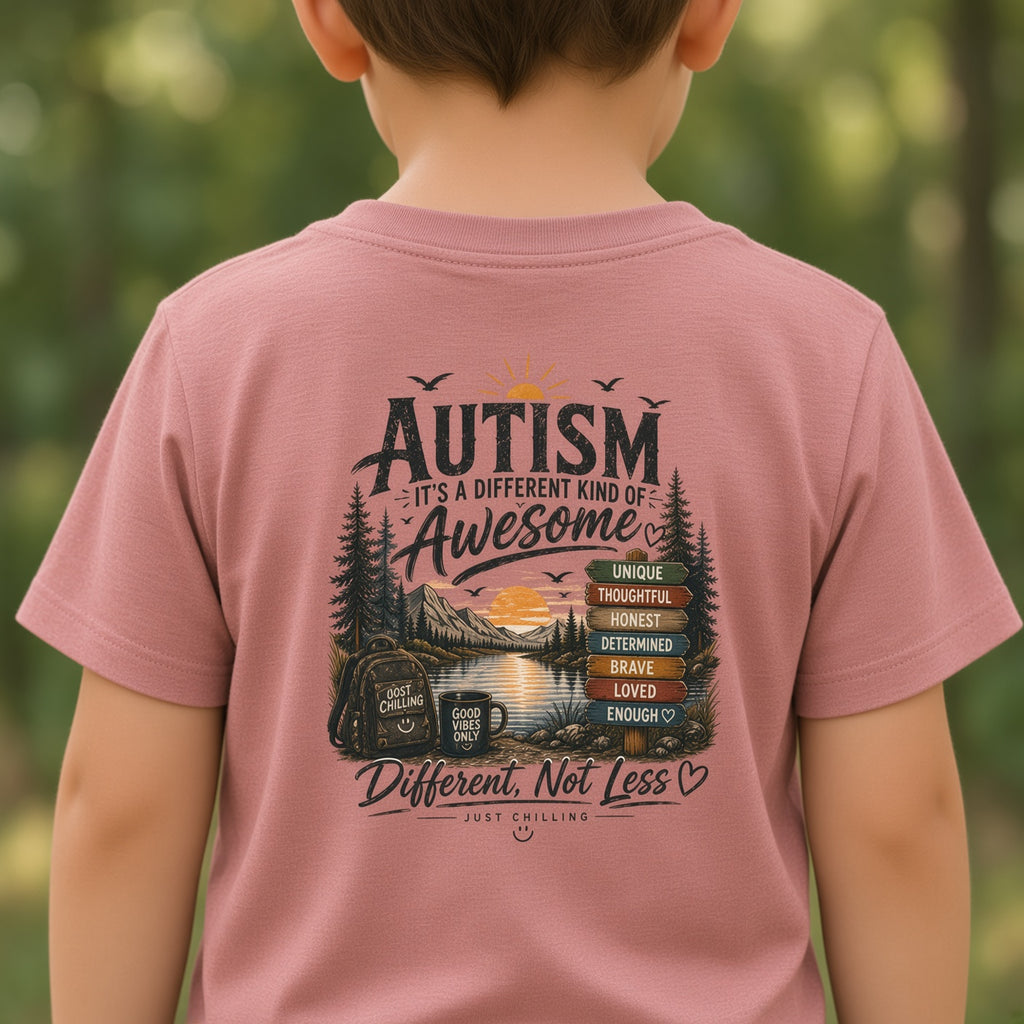 Toddler Tee — "Autism is Awesome" Campfire Adventure Kids Shirt