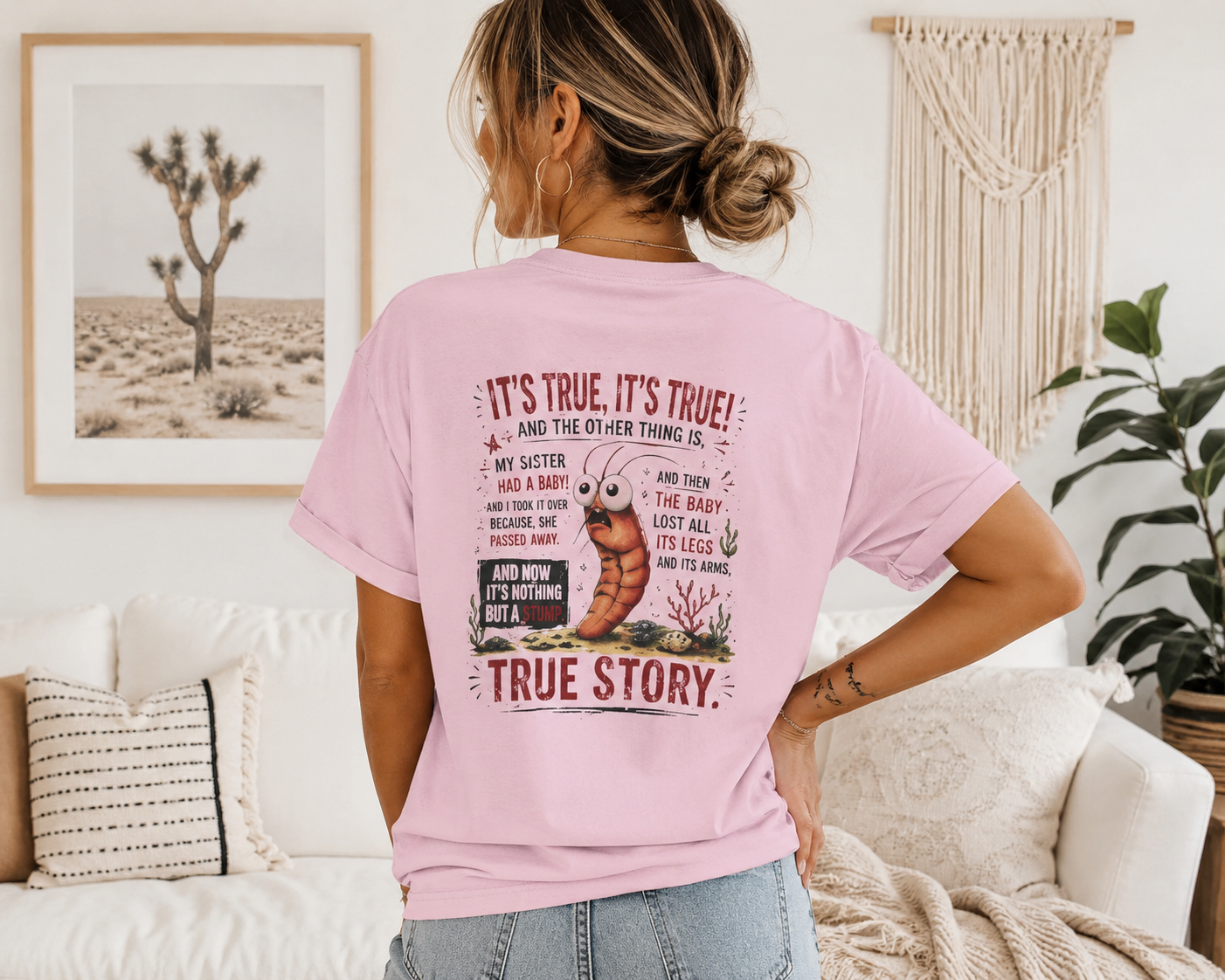 True Story Shrimp Tee — Funny Sharktale's Graphic T-Shirt