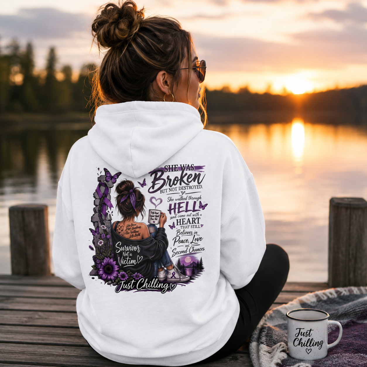 Sudadera con capucha "Mariposa del Empoderamiento" – Camiseta de manga larga unisex con diseño motivacional