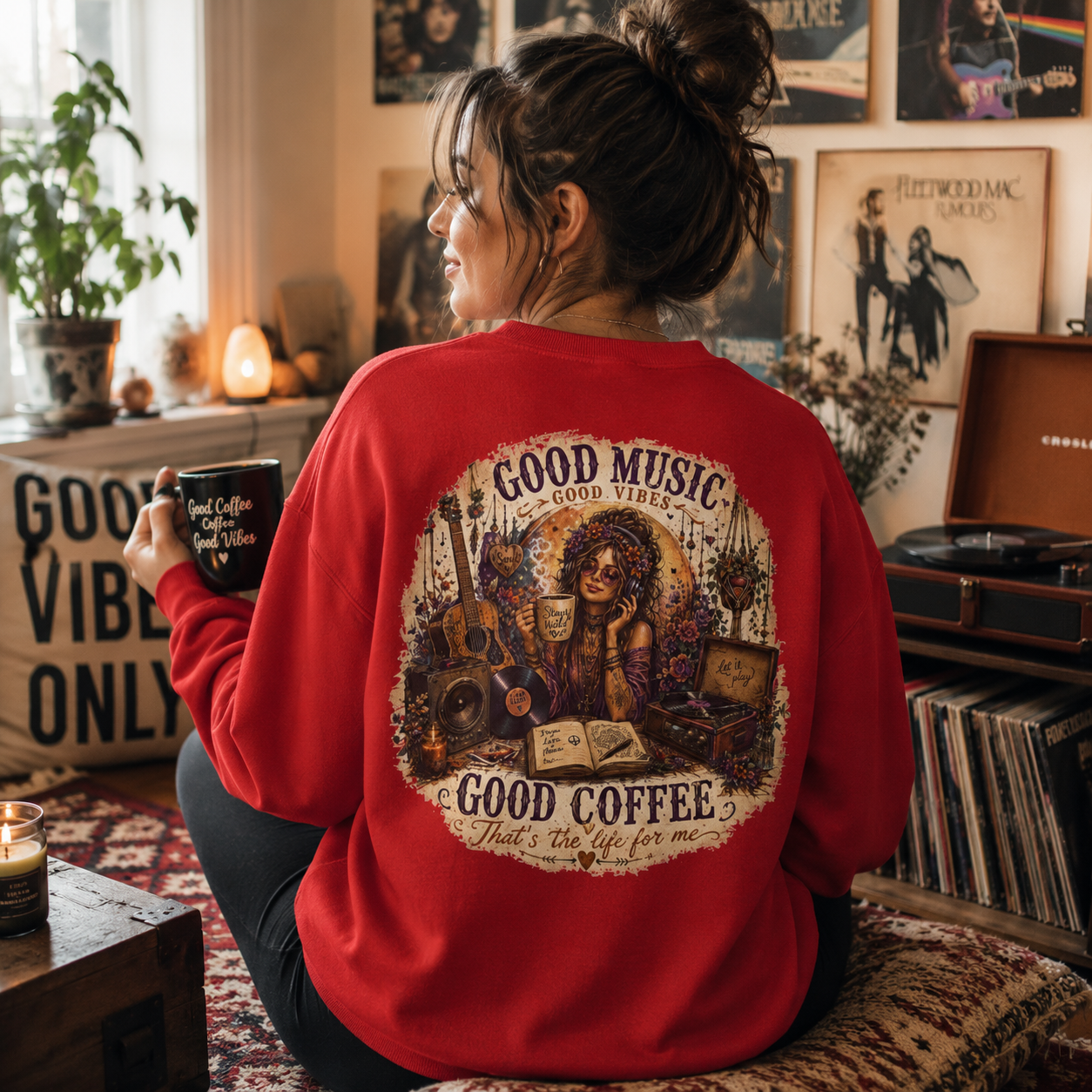 Music is Happiness Lightweight Crewneck Sweatshirt