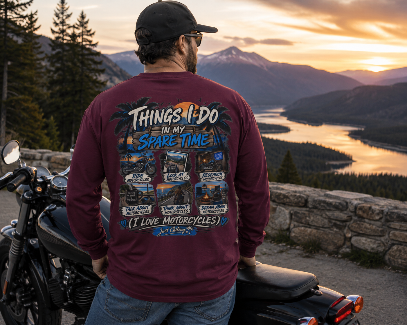 Things I Do In My Spare Time - Motorcycle lover Long Sleeve Tee