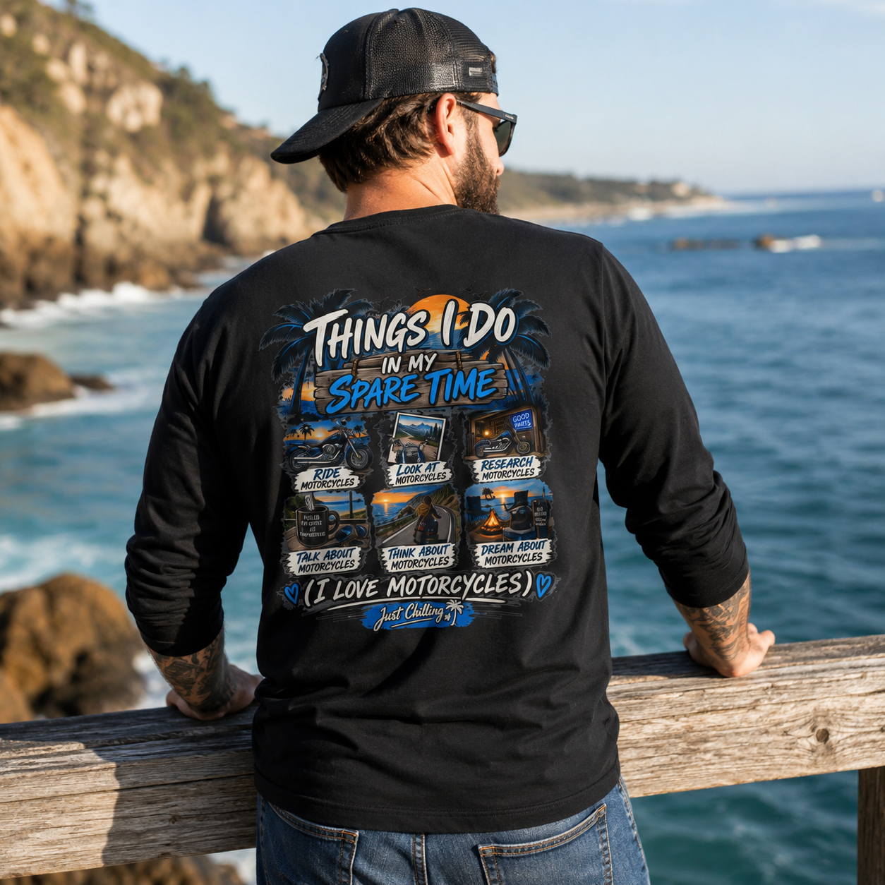 Things I Do In My Spare Time - Motorcycle lover Long Sleeve Tee