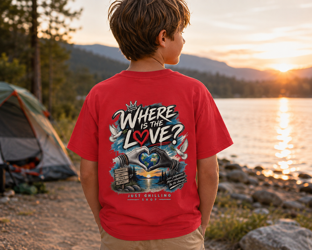 Where’s the Love? Kids Unisex Graphic Tee | Just Chilling Shop