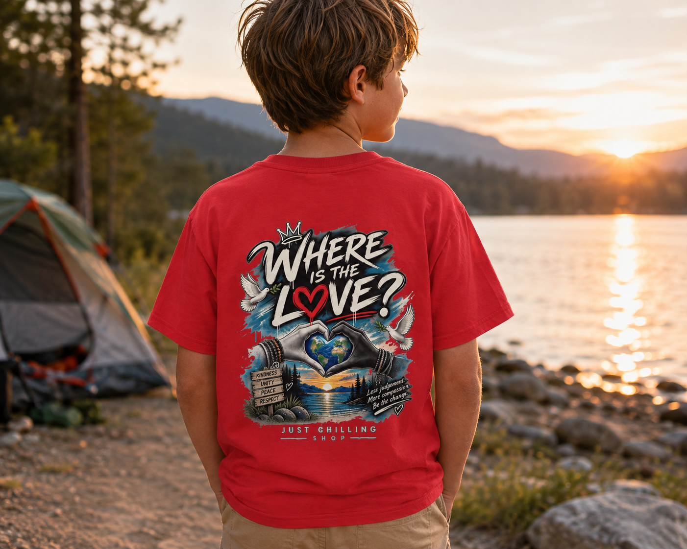 Where’s the Love? Kids Unisex Graphic Tee | Just Chilling Shop
