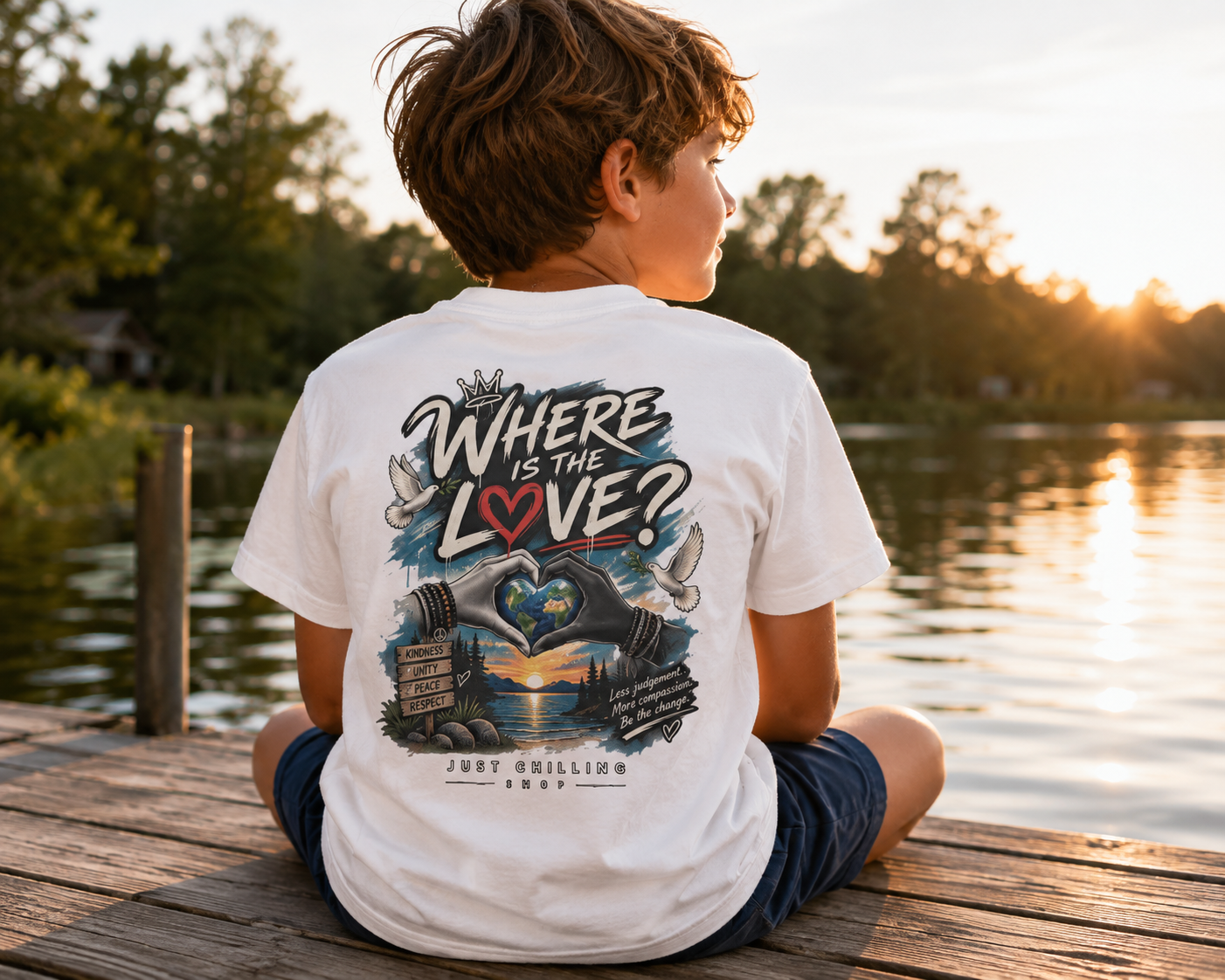 Where’s the Love? Kids Unisex Graphic Tee | Just Chilling Shop
