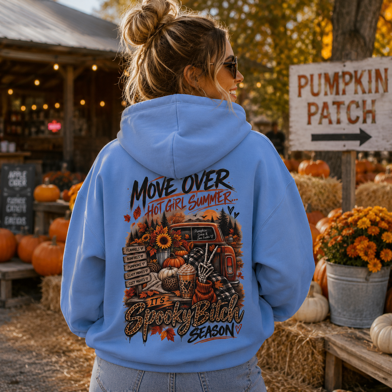 Halloween Truck Hoodie — "Move Over" Fall Pumpkin Harvest Sweatshirt