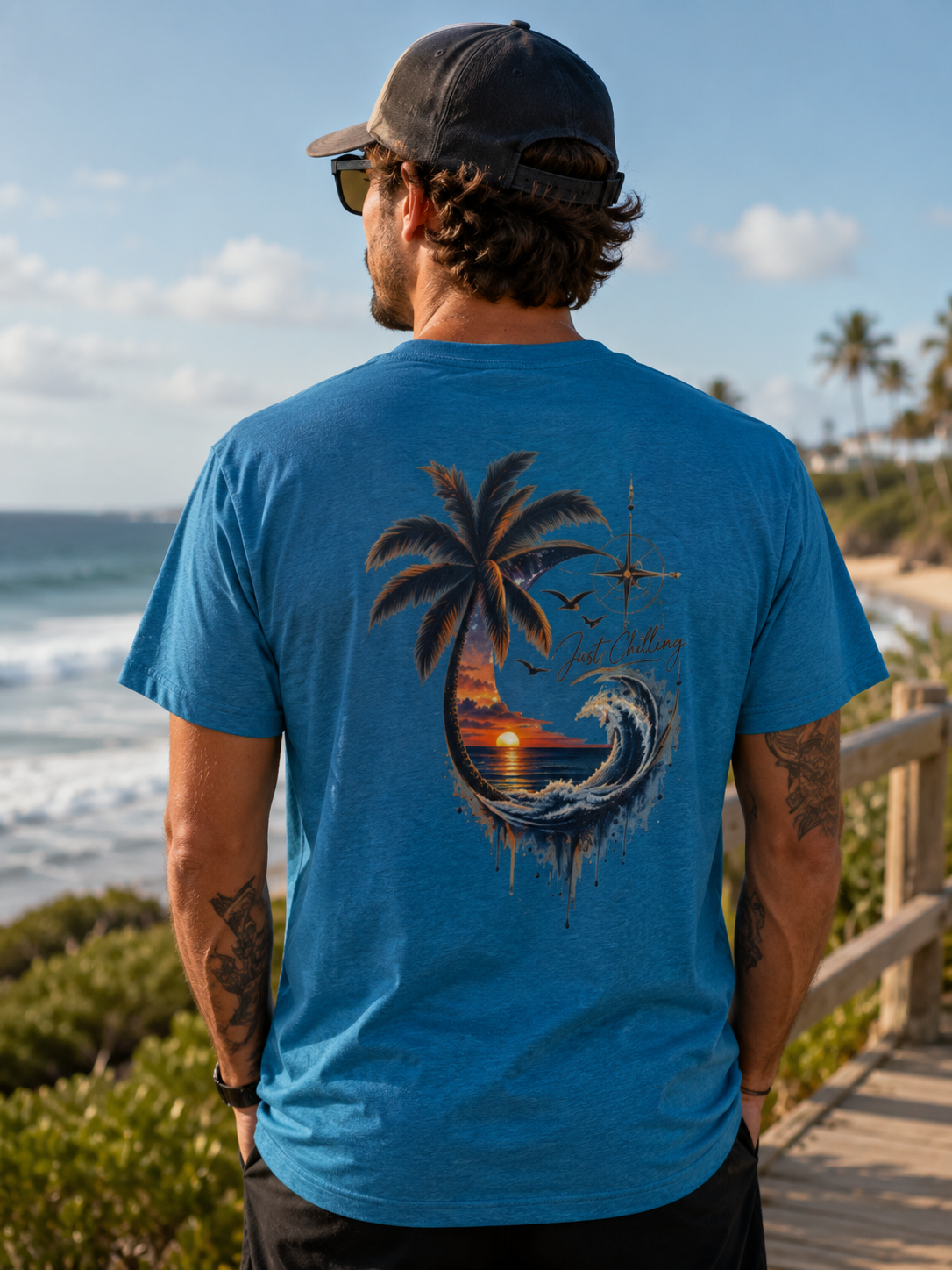 Just Chilling Coastal Sunset Tee