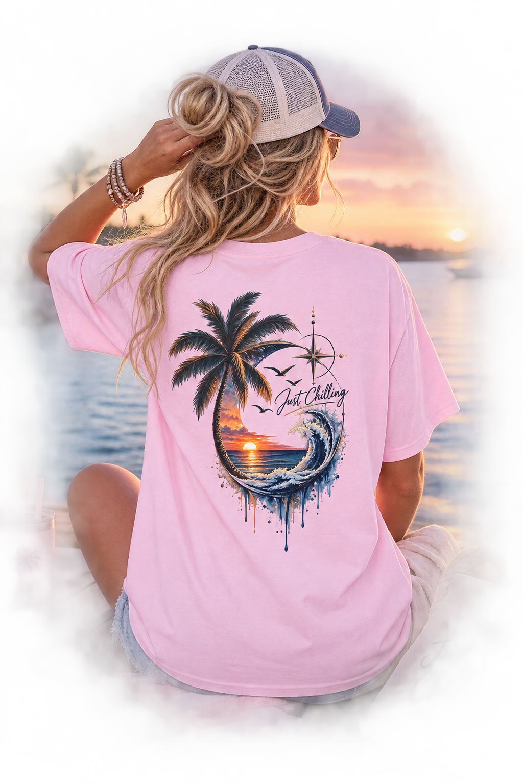 Just Chilling Coastal Sunset Tee
