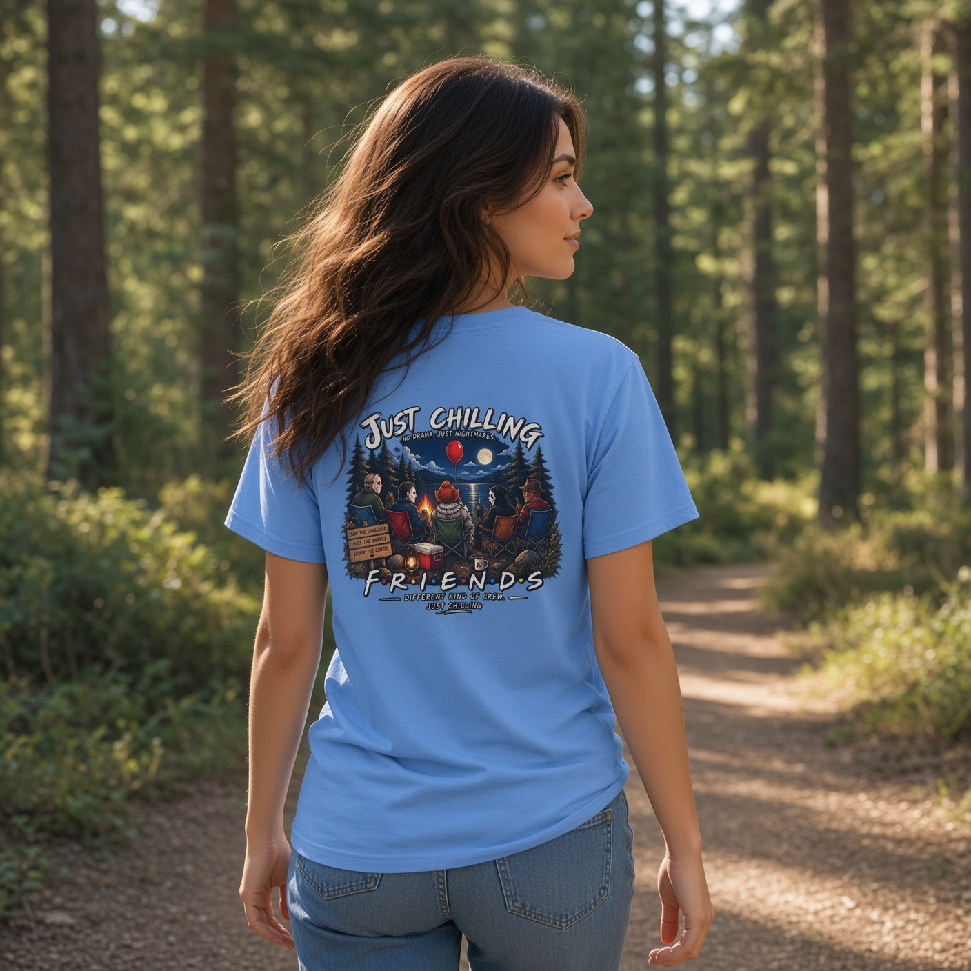 All Your Favorite Creepy Friends T-Shirt – Horror Movie Villains “Just Chilling” Graphic Tee | Made in the USA